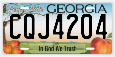 GA license plate CQJ4204
