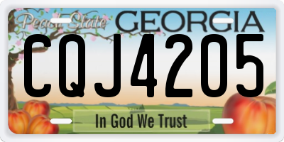 GA license plate CQJ4205