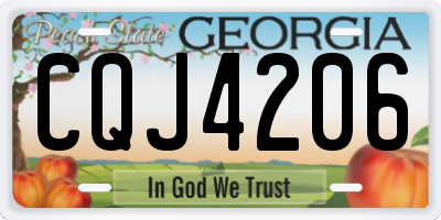 GA license plate CQJ4206