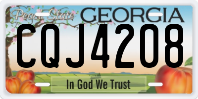 GA license plate CQJ4208