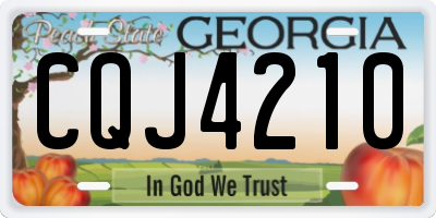 GA license plate CQJ4210