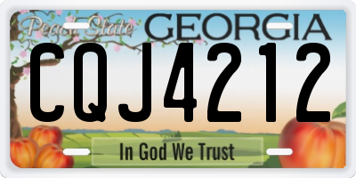 GA license plate CQJ4212