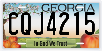 GA license plate CQJ4215