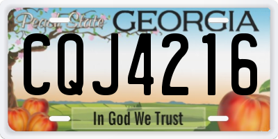 GA license plate CQJ4216