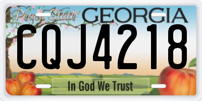 GA license plate CQJ4218