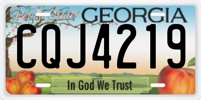 GA license plate CQJ4219