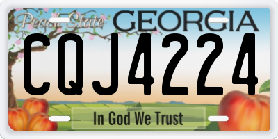 GA license plate CQJ4224