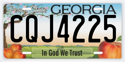 GA license plate CQJ4225