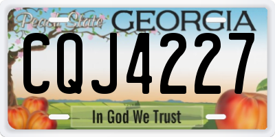 GA license plate CQJ4227