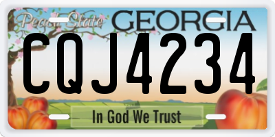 GA license plate CQJ4234