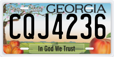 GA license plate CQJ4236
