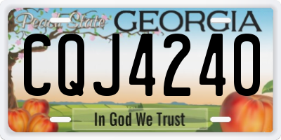 GA license plate CQJ4240