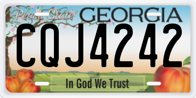 GA license plate CQJ4242