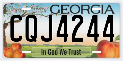 GA license plate CQJ4244