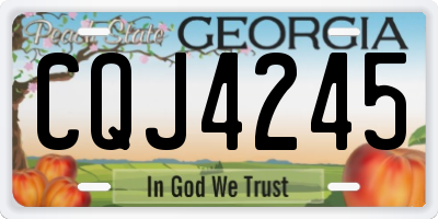 GA license plate CQJ4245