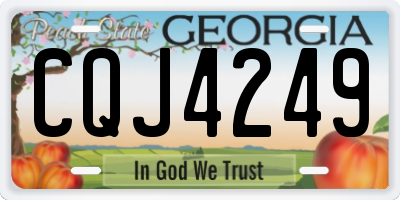 GA license plate CQJ4249