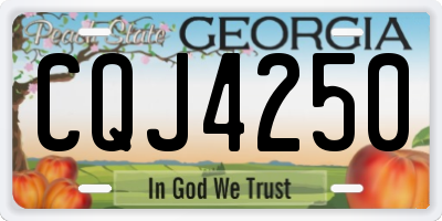 GA license plate CQJ4250