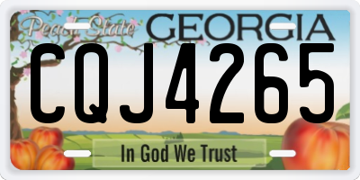 GA license plate CQJ4265