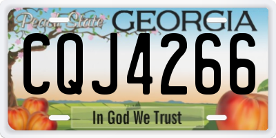 GA license plate CQJ4266