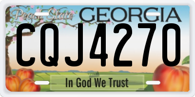 GA license plate CQJ4270