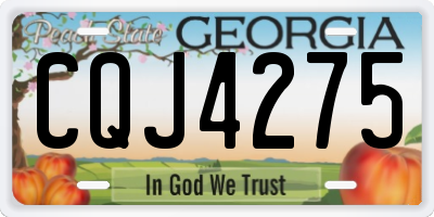 GA license plate CQJ4275