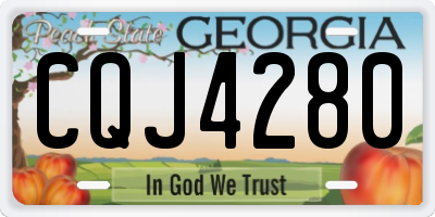 GA license plate CQJ4280