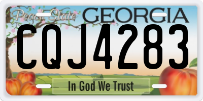 GA license plate CQJ4283