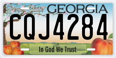 GA license plate CQJ4284