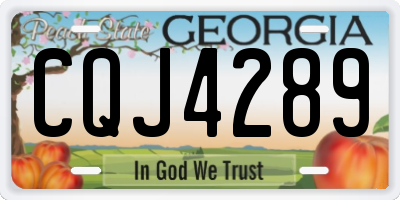 GA license plate CQJ4289