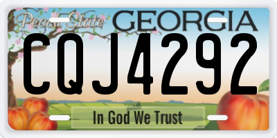 GA license plate CQJ4292
