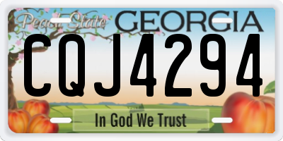 GA license plate CQJ4294