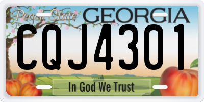 GA license plate CQJ4301