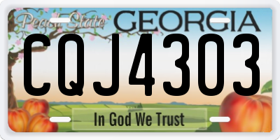 GA license plate CQJ4303