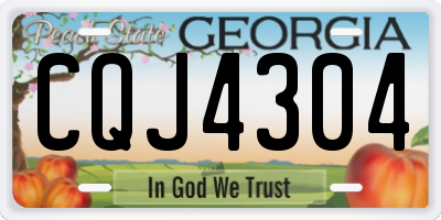 GA license plate CQJ4304