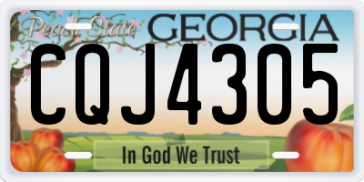 GA license plate CQJ4305