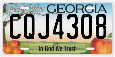 GA license plate CQJ4308
