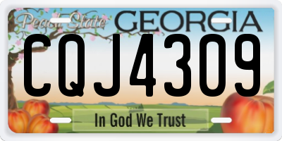 GA license plate CQJ4309