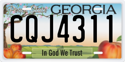 GA license plate CQJ4311