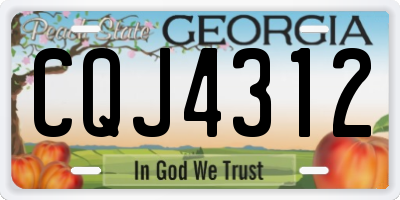 GA license plate CQJ4312