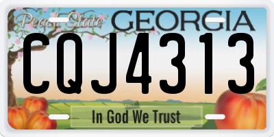 GA license plate CQJ4313
