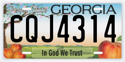 GA license plate CQJ4314