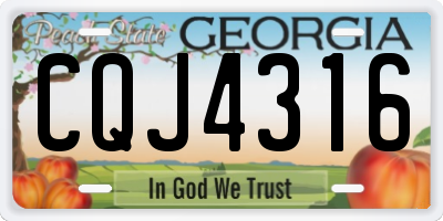 GA license plate CQJ4316