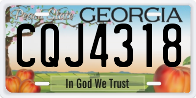 GA license plate CQJ4318