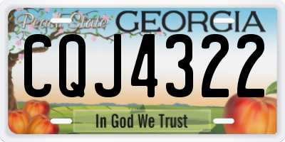 GA license plate CQJ4322