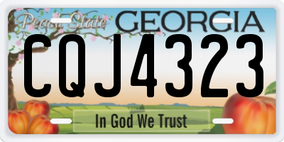 GA license plate CQJ4323