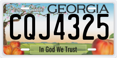 GA license plate CQJ4325