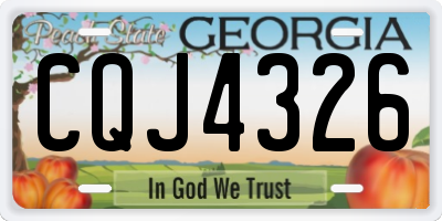 GA license plate CQJ4326