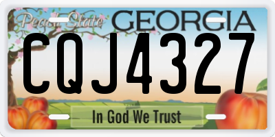 GA license plate CQJ4327