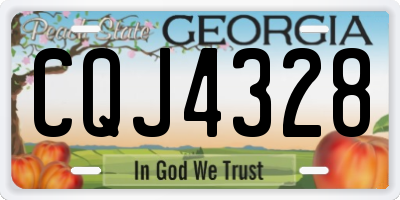 GA license plate CQJ4328