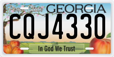 GA license plate CQJ4330